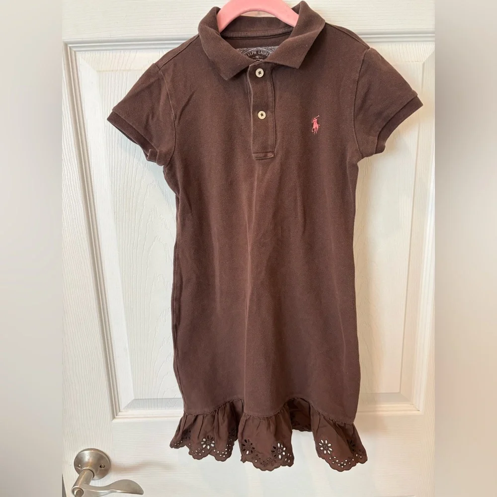 Girls Ralph Lauren Brown Polo Dress‎